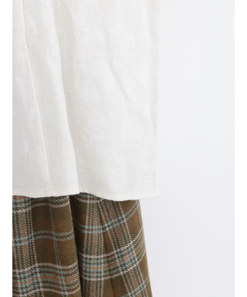 Samansa Mos2（サマンサ モスモス）の「ドビー丸襟チュニック（チュニック・レディース・ミント/ブラウン/オフホワイト・ﾌﾘ-）」の16枚目の写真