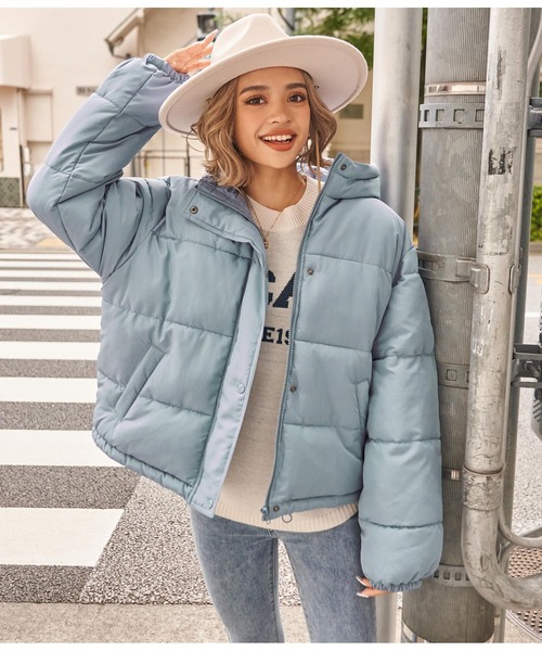 anap mimpi（アナップミンピ）の「ボリュームフェイクダウン（ダウンジャケット/コート・レディース・アイボリー/ブラック/ブルー/ベージュ/ピンク・FREE）」の4枚目の写真