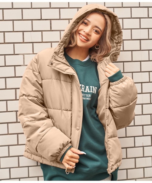 anap mimpi（アナップミンピ）の「ボリュームフェイクダウン（ダウンジャケット/コート・レディース・アイボリー/ブラック/ブルー/ベージュ/ピンク・FREE）」の14枚目の写真