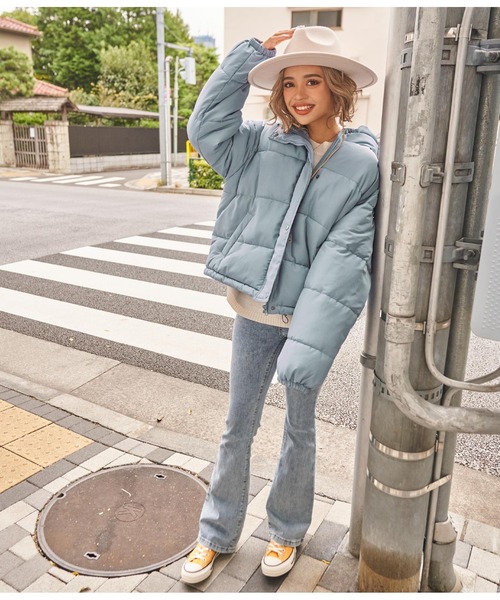 anap mimpi（アナップミンピ）の「ボリュームフェイクダウン（ダウンジャケット/コート・レディース・アイボリー/ブラック/ブルー/ベージュ/ピンク・FREE）」の16枚目の写真