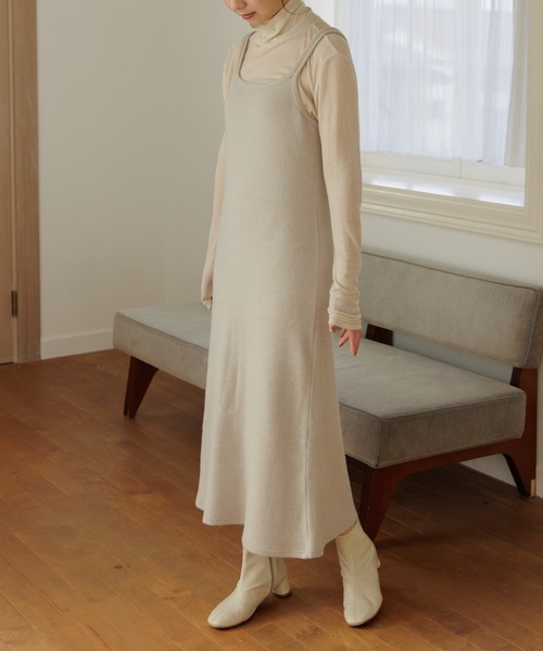 flower(フラワー)の「コンフィキャミワンピース(ワンピース・レディース・ブラウン/ベージュ・FREE)」の2枚目の写真