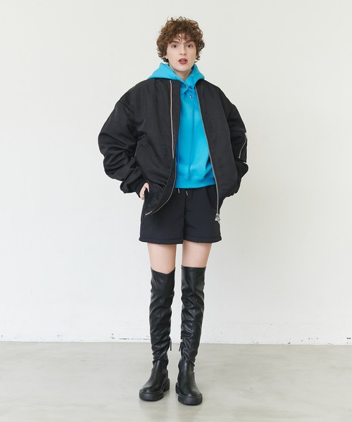 casane（カサネ）の「2wayビックプルオーバー（スウェット・レディース・ライトグレー/ブルー・FREE）」の19枚目の写真