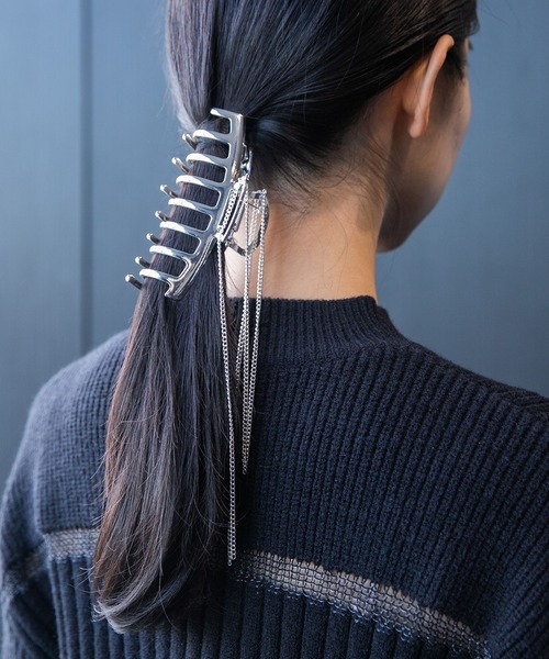 HARE(ハレ)の「デザインメタルヘアクリップ(HARE)(バレッタ/ヘアクリップ・レディース・シルバー・FREE)」の1枚目の写真