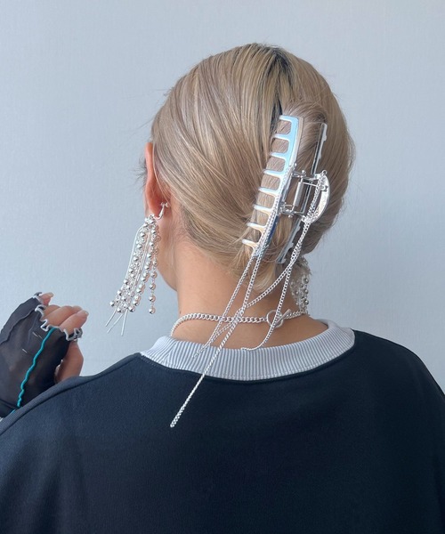 HARE(ハレ)の「デザインメタルヘアクリップ(HARE)(バレッタ/ヘアクリップ・レディース・シルバー・FREE)」の2枚目の写真