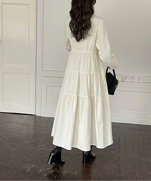 emi+（エミプラス）の「Vネック刺繍ロングワンピース（ワンピース・レディース・ホワイト/オレンジ/カーキ/ブラック・FREE）」の10枚目の写真