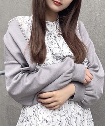 パール付ニットカーディガン