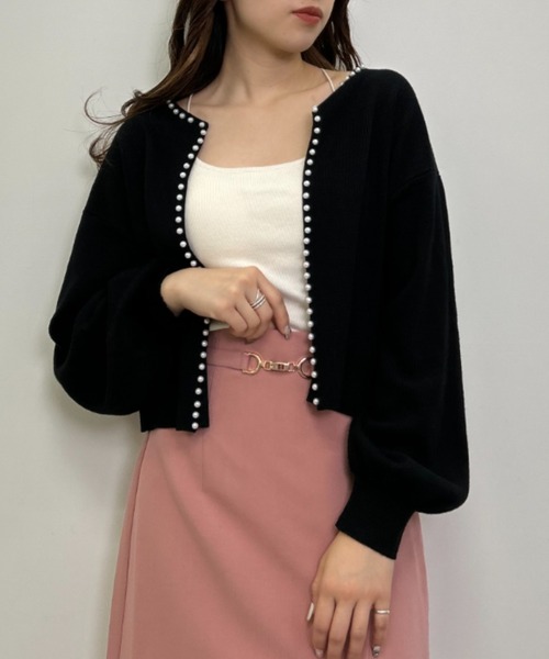 INGNI（イング）の「パール付ニットカーディガン（カーディガン/ボレロ・レディース・アイボリー/ブラック/グレー/ピンクベージュ/その他・M）」の22枚目の写真