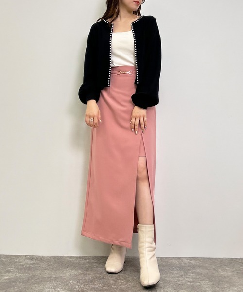 INGNI（イング）の「パール付ニットカーディガン（カーディガン/ボレロ・レディース・アイボリー/ブラック/グレー/ピンクベージュ/その他・M）」の14枚目の写真