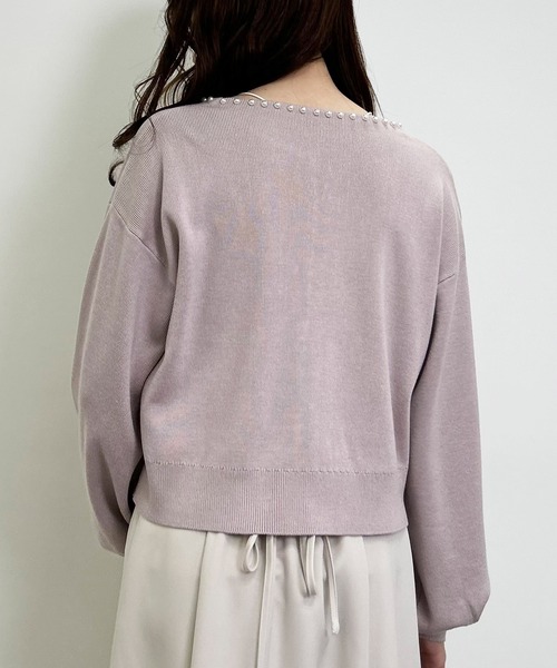 INGNI（イング）の「パール付ニットカーディガン（カーディガン/ボレロ・レディース・アイボリー/ブラック/グレー/ピンクベージュ/その他・M）」の17枚目の写真