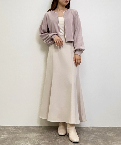 INGNI（イング）の「パール付ニットカーディガン（カーディガン/ボレロ・レディース・アイボリー/ブラック/グレー/ピンクベージュ/その他・M）」の13枚目の写真