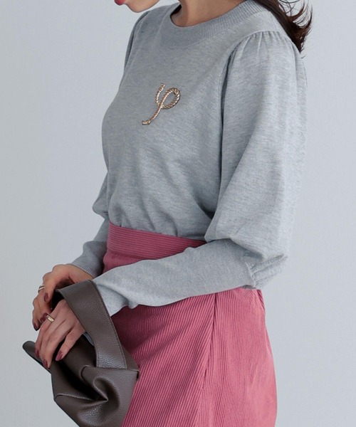 ランタンスリーブニットプルオーバー