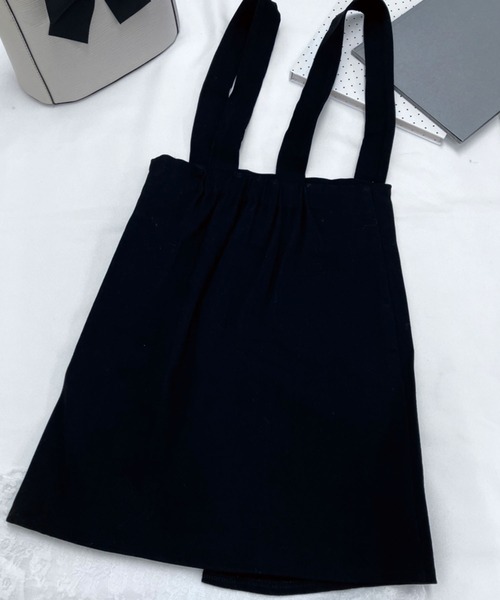 SPIGA（スピーガ）の「異素材切替ｼﾞｬﾝﾊﾟｰｽｶｰﾄ（スカート・レディース・ブラック・FREE）」の3枚目の写真