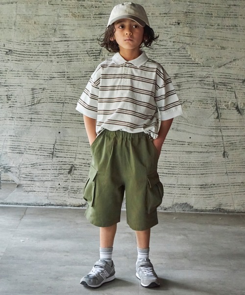 PAIRMANON STREET（ペアマノンストリート）の「【PAIRMANON STREET】ワイドシルエットカーゴハーフパンツ（その他パンツ・キッズ・カーキ/ブラック/ブルー/ベージュ/ブラウン/オフホワイト・140/150/160/100/90/110/120/130）」の16枚目の写真