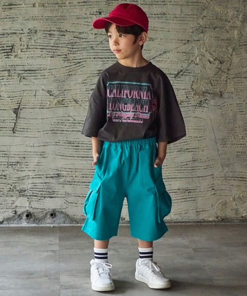 PAIRMANON STREET（ペアマノンストリート）の「【PAIRMANON STREET】ワイドシルエットカーゴハーフパンツ（その他パンツ・キッズ・カーキ/ブラック/ブルー/ベージュ/ブラウン/オフホワイト・140/150/160/100/90/110/120/130）」の18枚目の写真