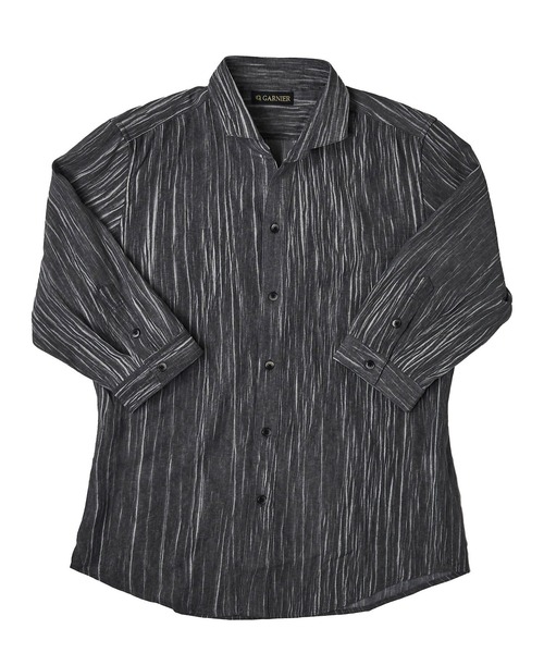 GARNIER（ガルニエ）の「シワ加工ナローカラー七分袖シャツ（シャツ