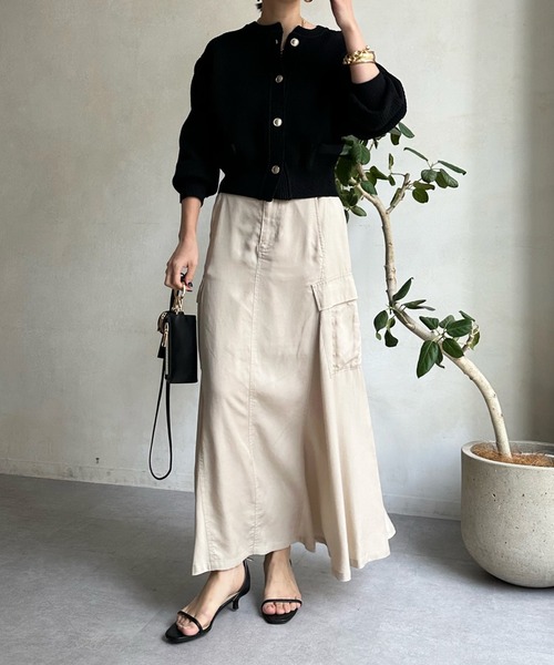 DouDou（ドゥドゥ）の「カノコニットカーディガン（カーディガン/ボレロ・レディース・ブラック/オフホワイト/ホワイト系その他/ネイビー・FREE）」の9枚目の写真