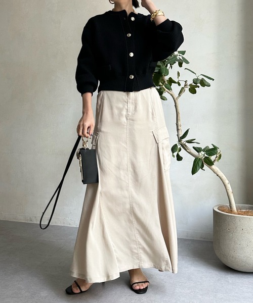 DouDou（ドゥドゥ）の「カノコニットカーディガン（カーディガン/ボレロ・レディース・ブラック/オフホワイト/ホワイト系その他/ネイビー・FREE）」の14枚目の写真