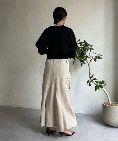 DouDou（ドゥドゥ）の「カノコニットカーディガン（カーディガン/ボレロ・レディース・ブラック/オフホワイト/ホワイト系その他/ネイビー・FREE）」の5枚目の写真