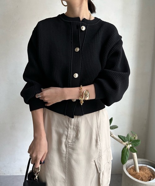 DouDou（ドゥドゥ）の「カノコニットカーディガン（カーディガン/ボレロ・レディース・ブラック/オフホワイト/ホワイト系その他/ネイビー・FREE）」の20枚目の写真