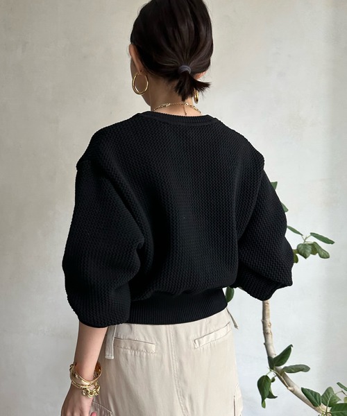 DouDou（ドゥドゥ）の「カノコニットカーディガン（カーディガン/ボレロ・レディース・ブラック/オフホワイト/ホワイト系その他/ネイビー・FREE）」の18枚目の写真