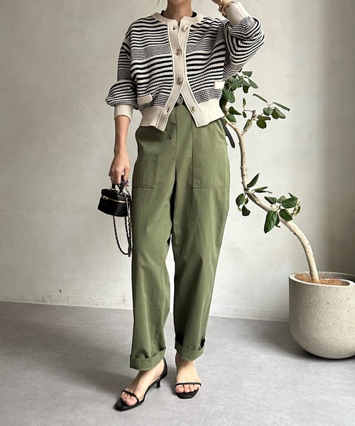 DouDou（ドゥドゥ）の「カノコニットカーディガン（カーディガン/ボレロ・レディース・ブラック/オフホワイト/ホワイト系その他/ネイビー・FREE）」の8枚目の写真