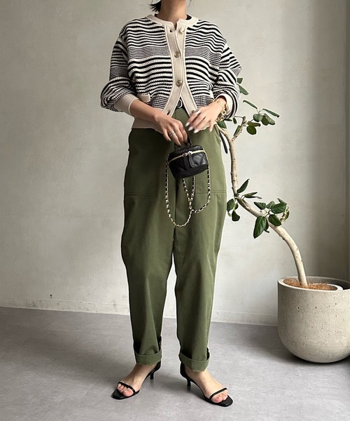 DouDou（ドゥドゥ）の「カノコニットカーディガン（カーディガン/ボレロ・レディース・ブラック/オフホワイト/ホワイト系その他/ネイビー・FREE）」の6枚目の写真