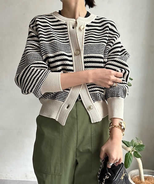 DouDou（ドゥドゥ）の「カノコニットカーディガン（カーディガン/ボレロ・レディース・ブラック/オフホワイト/ホワイト系その他/ネイビー・FREE）」の13枚目の写真