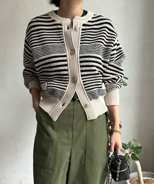 DouDou（ドゥドゥ）の「カノコニットカーディガン（カーディガン/ボレロ・レディース・ブラック/オフホワイト/ホワイト系その他/ネイビー・FREE）」の19枚目の写真