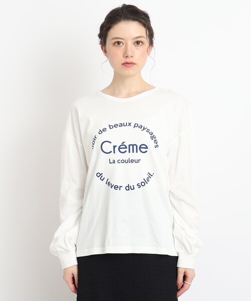Cutie Blonde（キューティーブロンド）の「◆【着回し力◎】アソートプリント ロゴロンT（Tシャツ/カットソー・レディース・ホワイト系/ブラック/ライトグリーン/ナチュラル・01/02/03）」の5枚目の写真