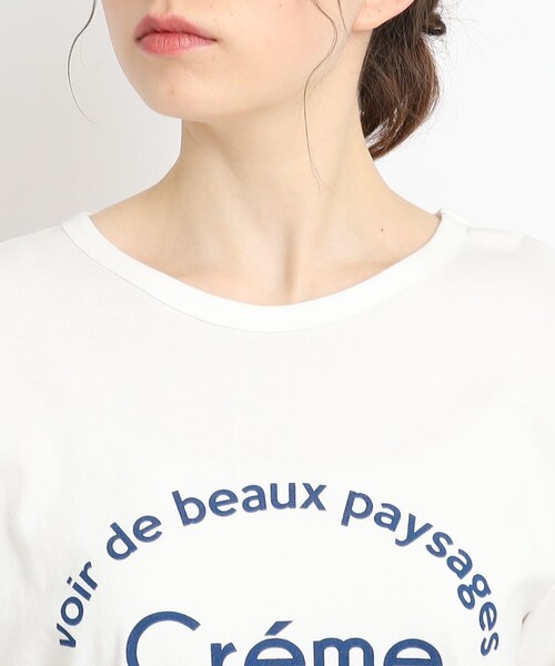 Cutie Blonde（キューティーブロンド）の「◆【着回し力◎】アソートプリント ロゴロンT（Tシャツ/カットソー・レディース・ホワイト系/ブラック/ライトグリーン/ナチュラル・01/02/03）」の8枚目の写真