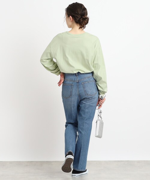 Cutie Blonde（キューティーブロンド）の「◆【着回し力◎】アソートプリント ロゴロンT（Tシャツ/カットソー・レディース・ホワイト系/ブラック/ライトグリーン/ナチュラル・01/02/03）」の21枚目の写真