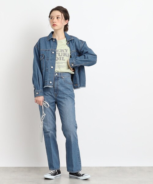 Cutie Blonde（キューティーブロンド）の「◆【着回し力◎】アソートプリント ロゴロンT（Tシャツ/カットソー・レディース・ホワイト系/ブラック/ライトグリーン/ナチュラル・01/02/03）」の22枚目の写真