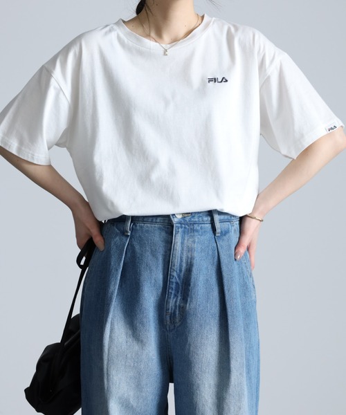 FILA（フィラ）の「＜ＦＩＬＡ/フィラ＞綿100％シンプルロゴTシャツ（Tシャツ/カットソー・レディース・イエロー/オフホワイト/ブラック・M/L/LL）」の11枚目の写真