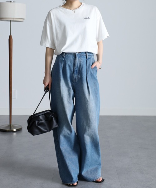 FILA（フィラ）の「＜ＦＩＬＡ/フィラ＞綿100％シンプルロゴTシャツ（Tシャツ/カットソー・レディース・イエロー/オフホワイト/ブラック・M/L/LL）」の13枚目の写真