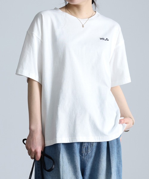 FILA（フィラ）の「＜ＦＩＬＡ/フィラ＞綿100％シンプルロゴTシャツ（Tシャツ/カットソー・レディース・イエロー/オフホワイト/ブラック・M/L/LL）」の15枚目の写真