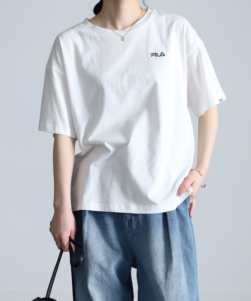 FILA（フィラ）の「＜ＦＩＬＡ/フィラ＞綿100％シンプルロゴTシャツ（Tシャツ/カットソー・レディース・イエロー/オフホワイト/ブラック・M/L/LL）」の16枚目の写真