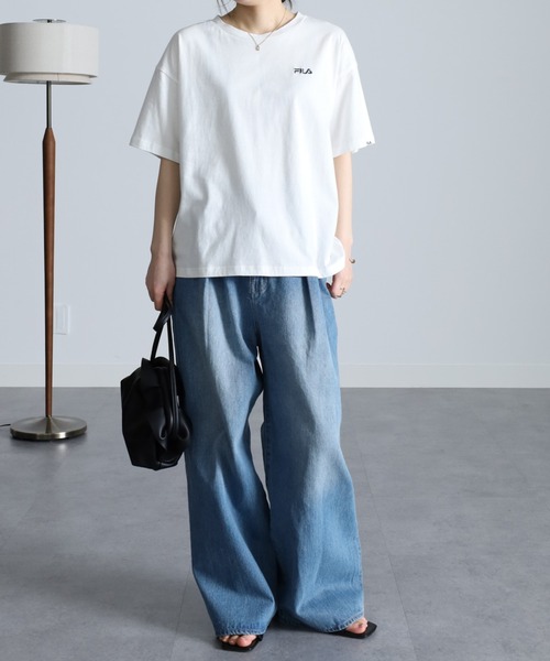 FILA（フィラ）の「＜ＦＩＬＡ/フィラ＞綿100％シンプルロゴTシャツ（Tシャツ/カットソー・レディース・イエロー/オフホワイト/ブラック・M/L/LL）」の17枚目の写真
