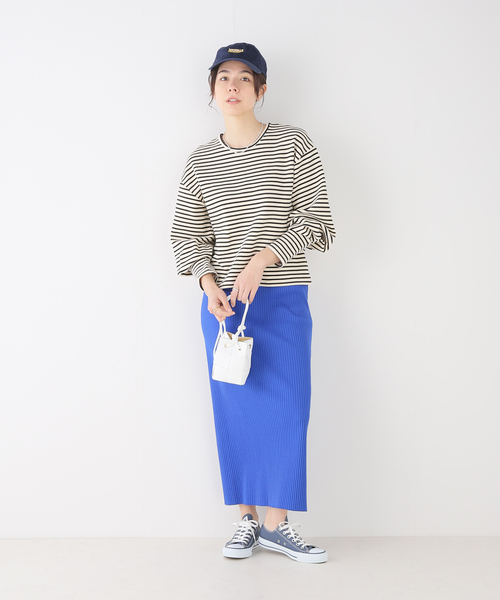 B.C STOCK(ベーセーストック)の「タックスリーブ ボーダープルオーバー(Tシャツ/カットソー・レディース・ブラック/ベージュ・FREE)」の3枚目の写真
