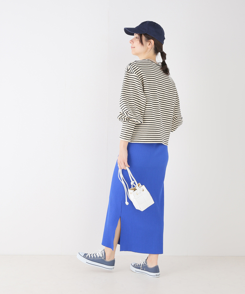 B.C STOCK(ベーセーストック)の「タックスリーブ ボーダープルオーバー(Tシャツ/カットソー・レディース・ブラック/ベージュ・FREE)」の4枚目の写真