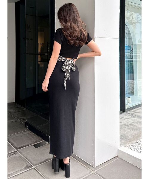 GYDA（ジェイダ）の「DEEPスリット リブロングスカート（スカート・レディース・オレンジ/ブラック/グレー・FREE）」の19枚目の写真