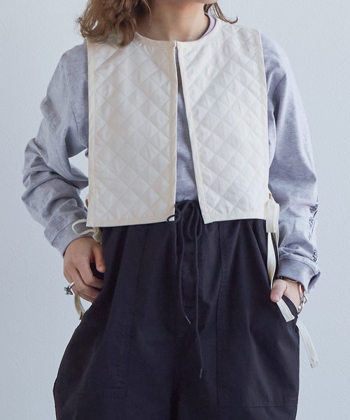w closet(ダブルクローゼット)の「【SETアイテム】キルティングベスト&ワンピース(ワンピース・レディース・ベージュ/ミント/キナリ・FREE)」の19枚目の写真