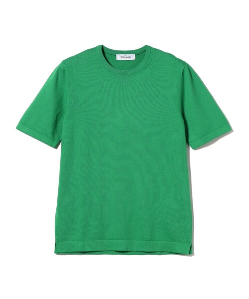 グランサッソ/FILOSCOZIATシャツカットソーグリーン/422763 GRAN SASSO / 12ゲージ クルーネック ニット Tシャツ（Tシャツ