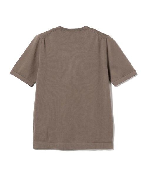 グランサッソ／ニットTシャツ／ブラウン／48 GRAN SASSO / 12ゲージ クルーネック ニット Tシャツ（Tシャツ