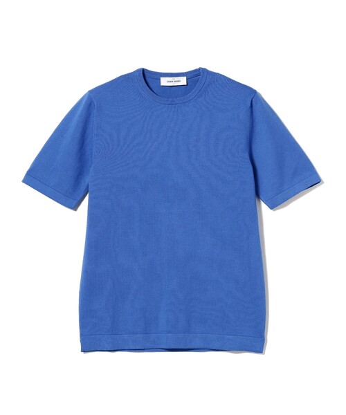 GRAN SASSO グランサッソ クルーネック ニット Tシャツ 半袖 44 GRANSASSO (グランサッソ) 無地 クルーネック 半袖 ニット T