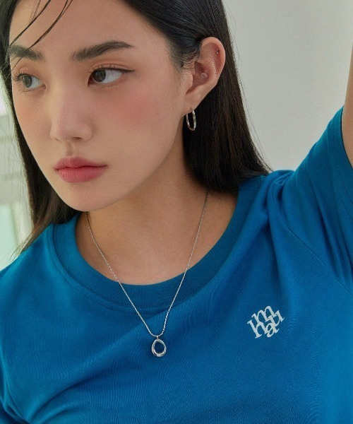 muahmuah（ムーアムーア）の「A'GEM/9 × .kom『muah muah/ムーアムーア』STITCH LOGO BASIC/ステッチロゴ ティーシャツ（Tシャツ/カットソー・レディース・ホワイト/カーキ/ブルー/ピンク/ブラック・FREE）」の10枚目の写真