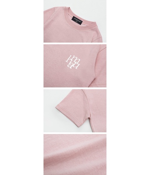muahmuah（ムーアムーア）の「A'GEM/9 × .kom『muah muah/ムーアムーア』STITCH LOGO BASIC/ステッチロゴ ティーシャツ（Tシャツ/カットソー・レディース・ホワイト/カーキ/ブルー/ピンク/ブラック・FREE）」の18枚目の写真