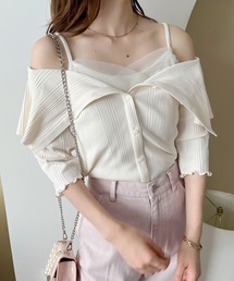 one after another NICE CLAUP | セーラーカラーオフショルテレコトップス(Tシャツ/カットソー)
