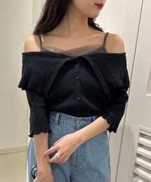 セーラーカラーオフショルテレコトップス
