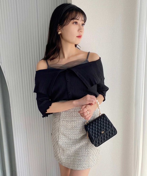 one after another NICE CLAUP（ワンアフターアナザーナイスクラップ）の「セーラーカラーオフショルテレコトップス（Tシャツ/カットソー・レディース・オフホワイト/ライトピンク/ブラック/パープル・FREE）」の17枚目の写真