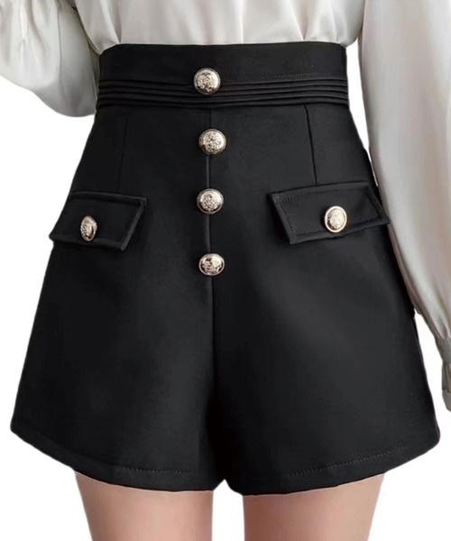 SPIGA（スピーガ）の「金釦ﾊｲｳｴｽﾄｼｮｰﾄﾊﾟﾝﾂ（その他パンツ・レディース・ブラック/ホワイト・MEDIUM/SMALL）」の3枚目の写真